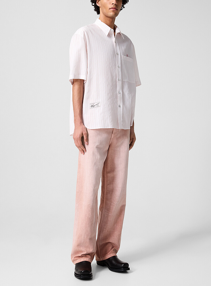 Faded Pink Cotton-Linen Jean