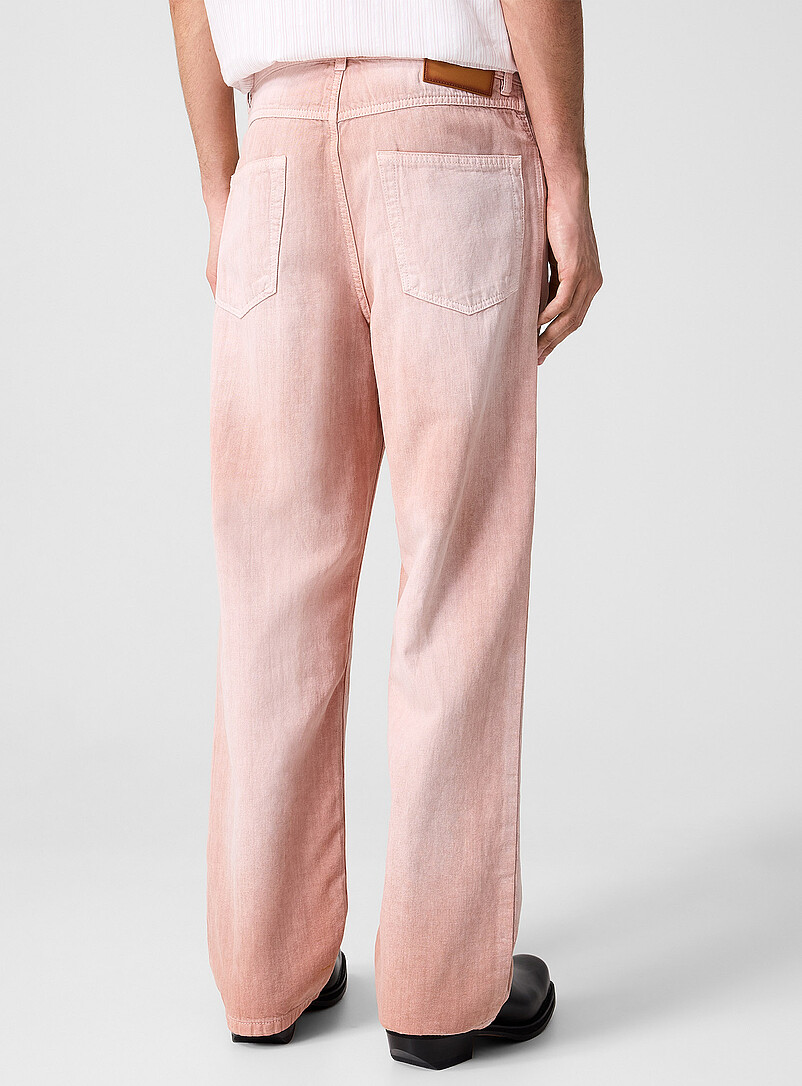 Faded pink cotton-linen jean product image 3