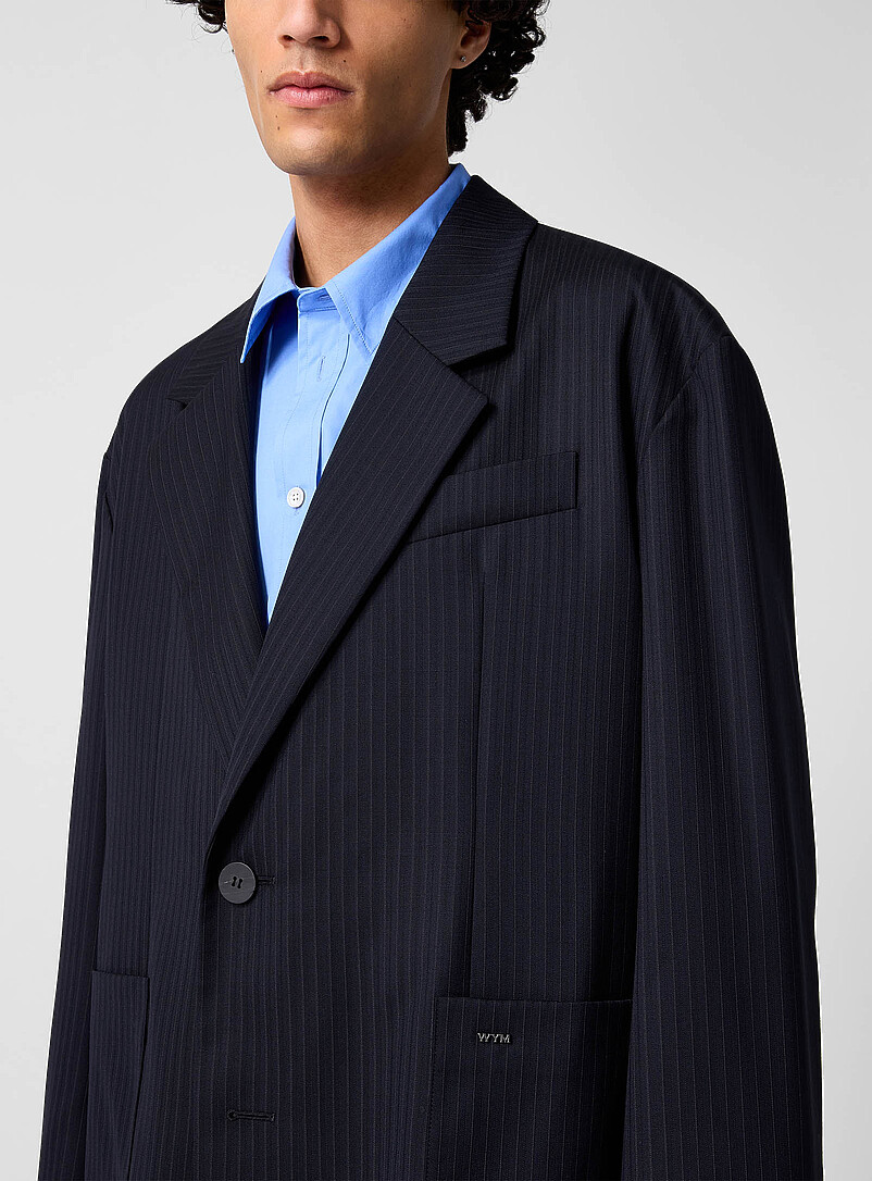Loose-fit banker-striped suit jacket product image 2