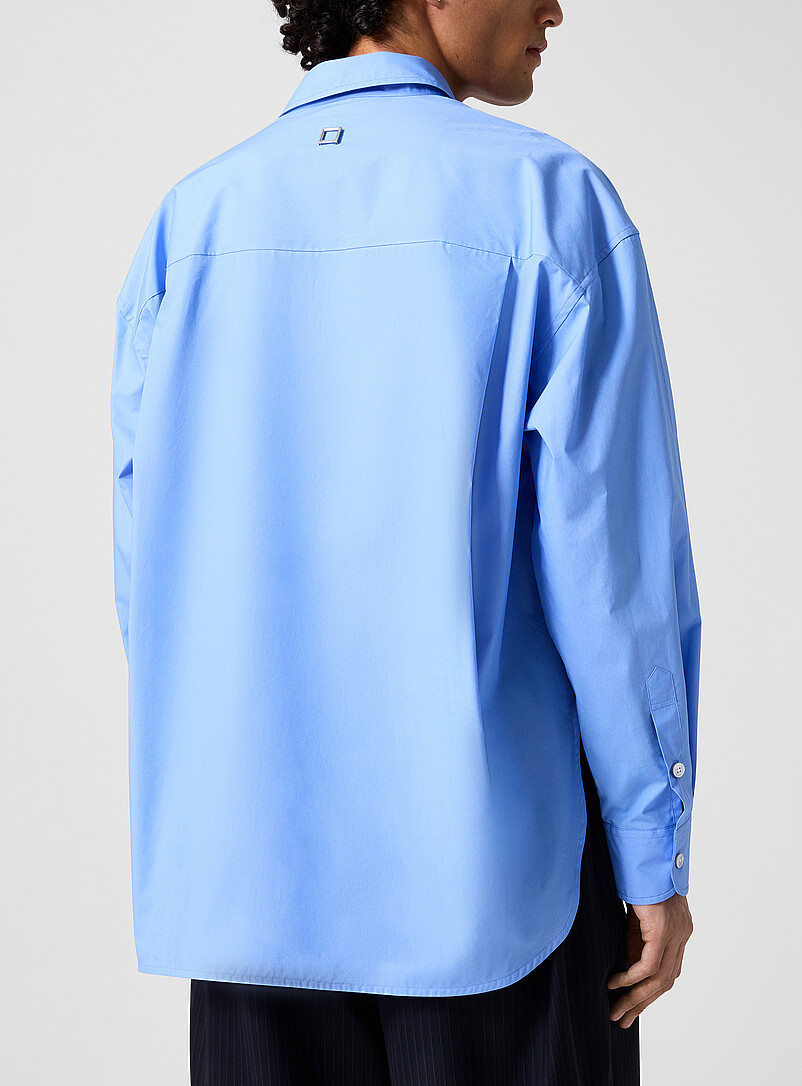 Oversized solid poplin shirt product image 3