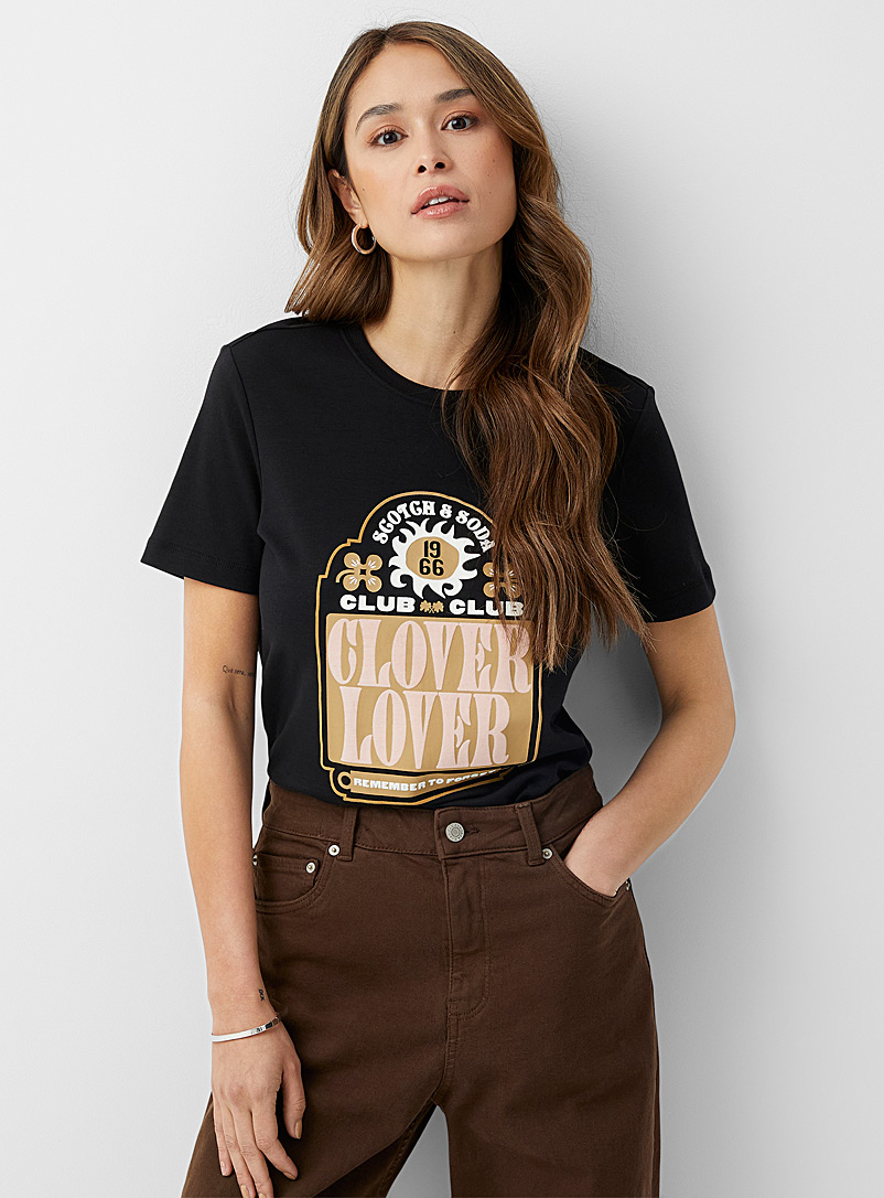 Scotch & Soda Black Clover Lover T-shirt for women