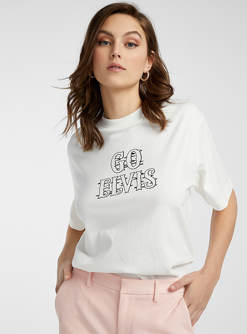 Scotch & Soda Patterned White Elvis casual tee for women