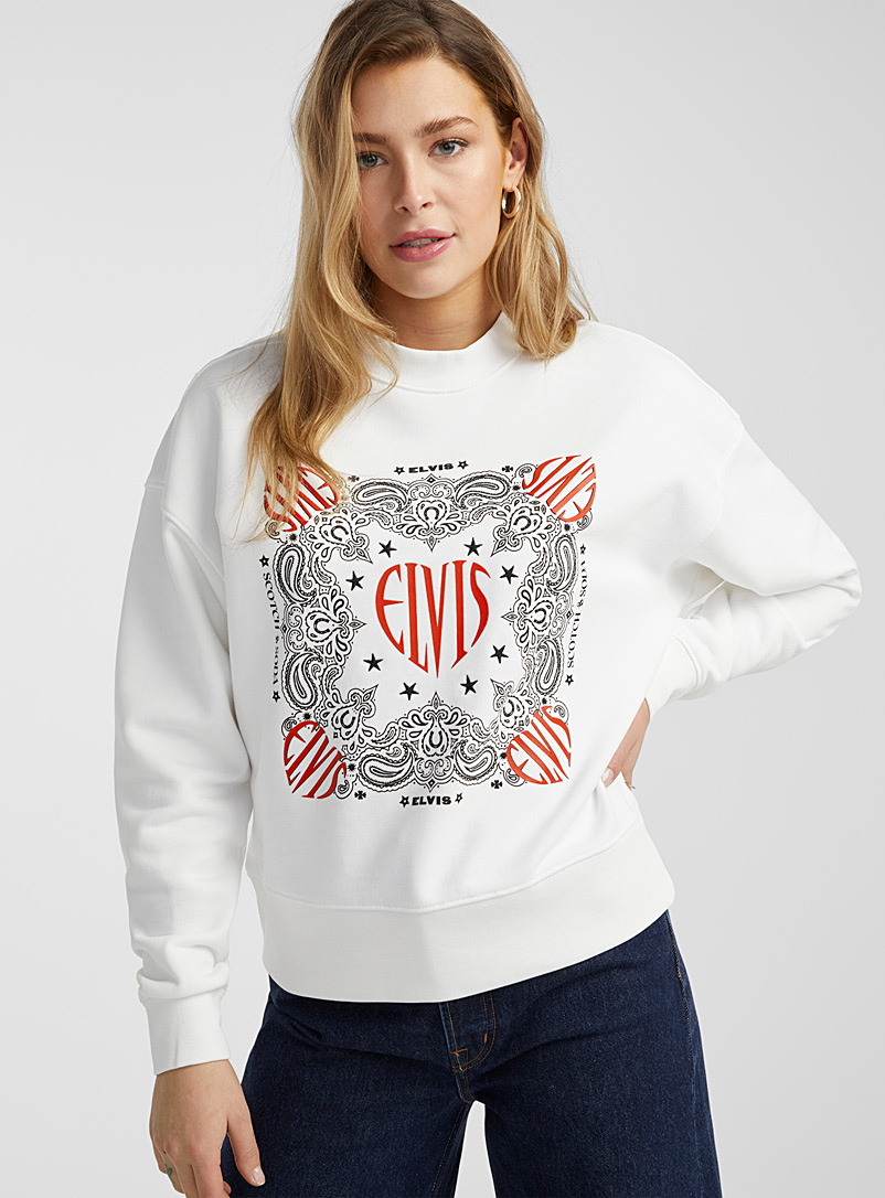 Scotch & Soda White Elvis crew-neck sweatshirt for women