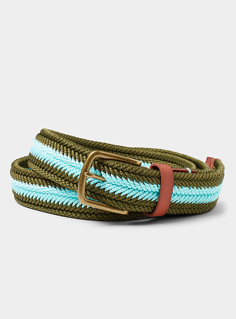 Scotch & Soda Patterned Blue Two-tone braided belt for men