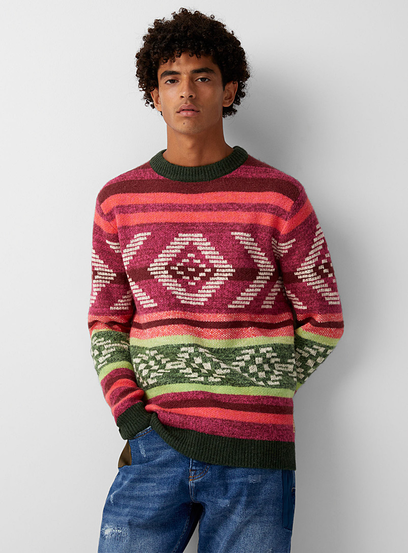 Scotch & Soda Patterned Red Pop jacquard sweater for men