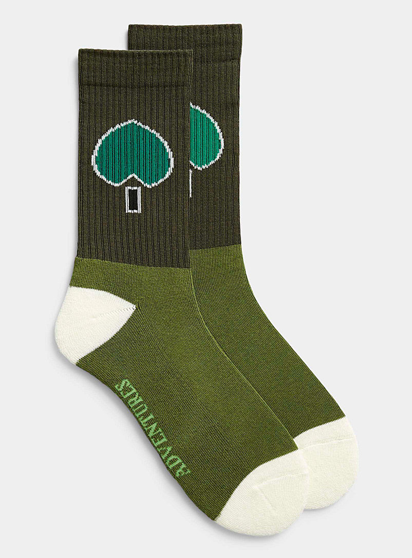 Scotch & Soda Green Preppy pattern sock for men