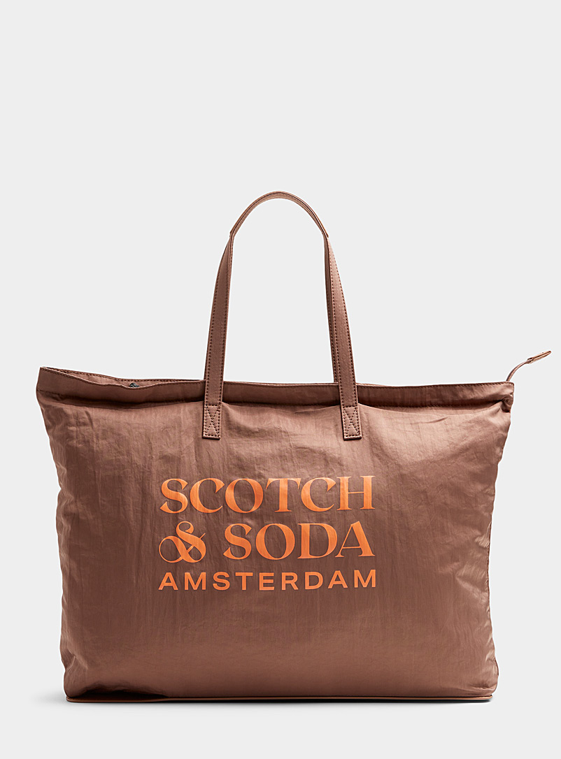 Scotch & Soda Brown Roll-up tote for men