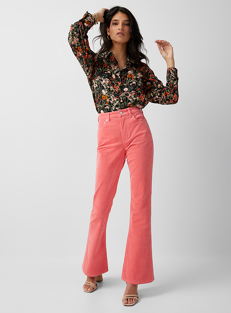 Scotch & Soda Peach Flared coral corduroy pant for women