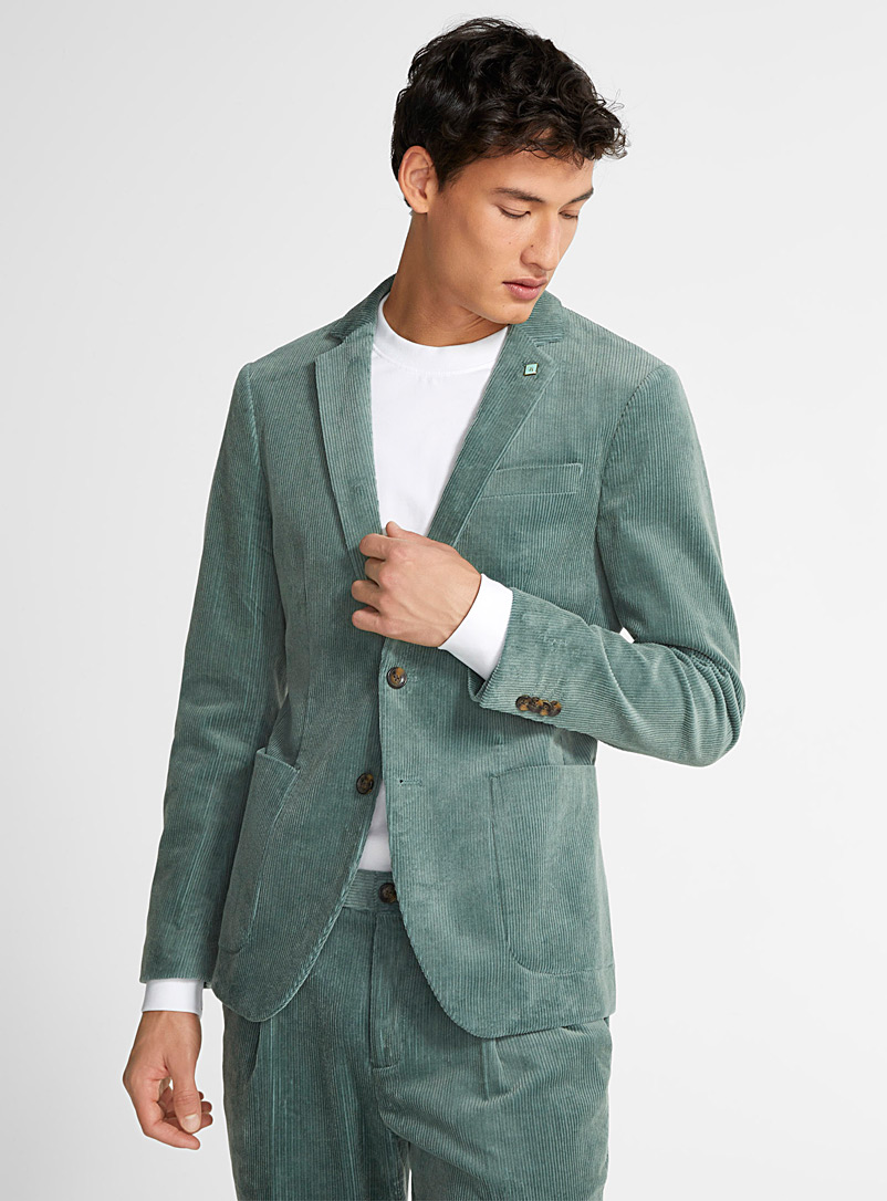 Scotch & Soda Slate Blue Boreal-green corduroy jacket Regular fit for men