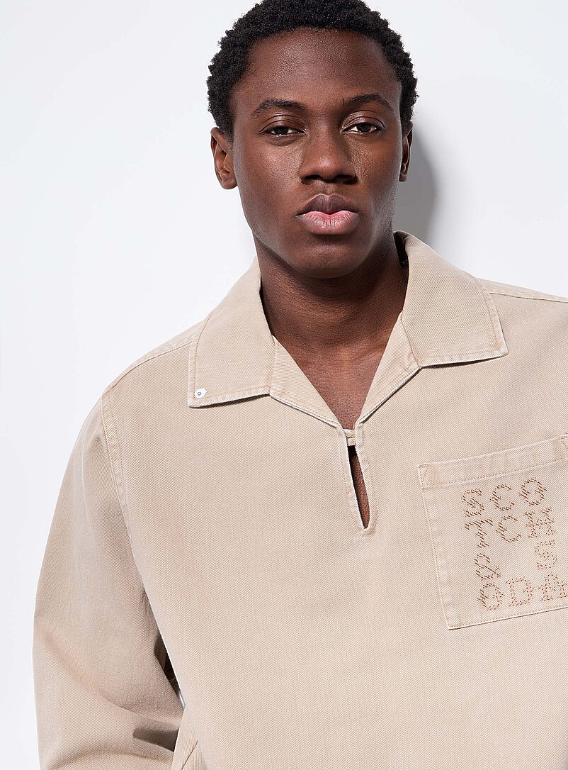 Scotch & Soda: La surchemise signature point de croix Blanc cass&eacute; pour homme