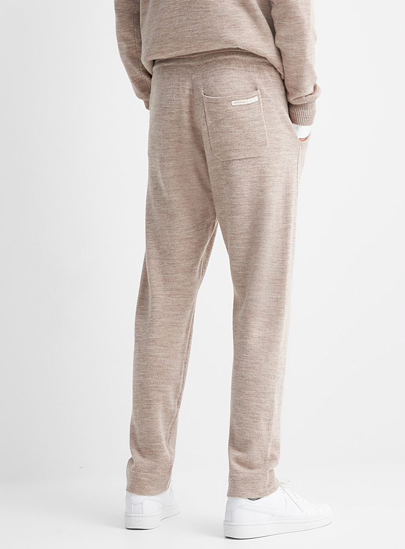 Scotch & Soda Ivory White Heathered wool joggers for men