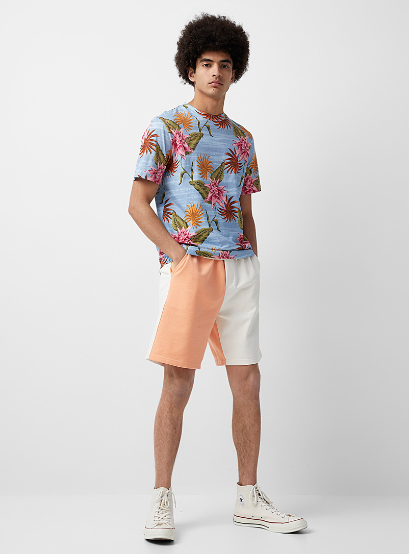 Scotch & Soda Patterned White Terry-lined pastel block short for men