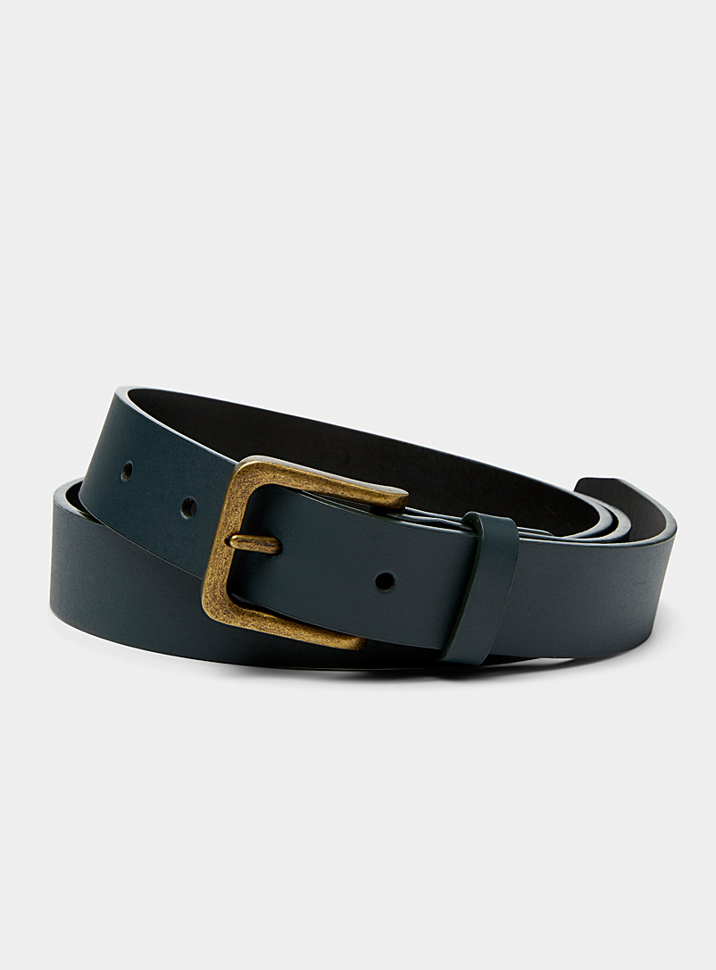 Scotch & Soda Green Deep green recycled leather belt for men