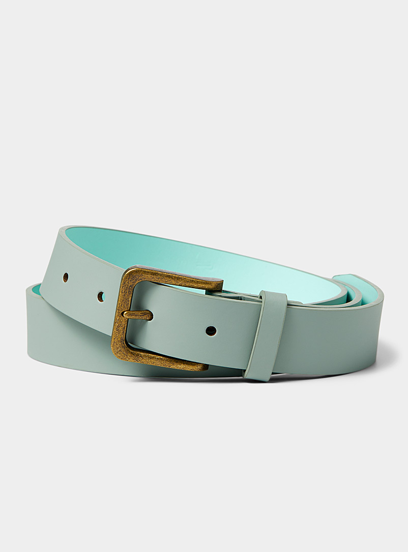 Scotch & Soda Lime Green Solid recycled leather belt for men
