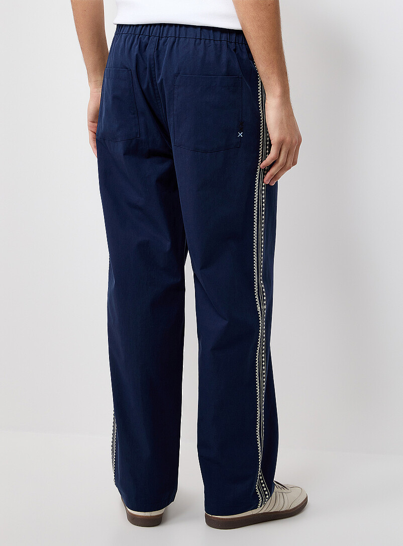 Scotch & Soda: Le pantalon broderies Otis <b>Coupe droite</b> Bleu fonc&eacute; - Indigo pour homme