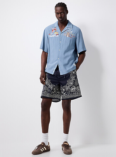 Placed flower Bermudas <b>Loose fit</b>
