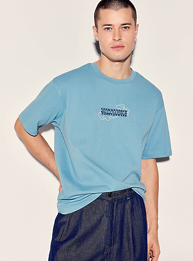 Scotch & Soda: Le t-shirt Head in the Clouds Sarcelle pour homme