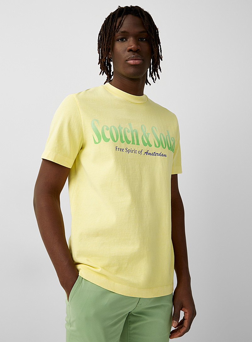 Scotch & Soda Bright Yellow Tonic signature T-shirt for men