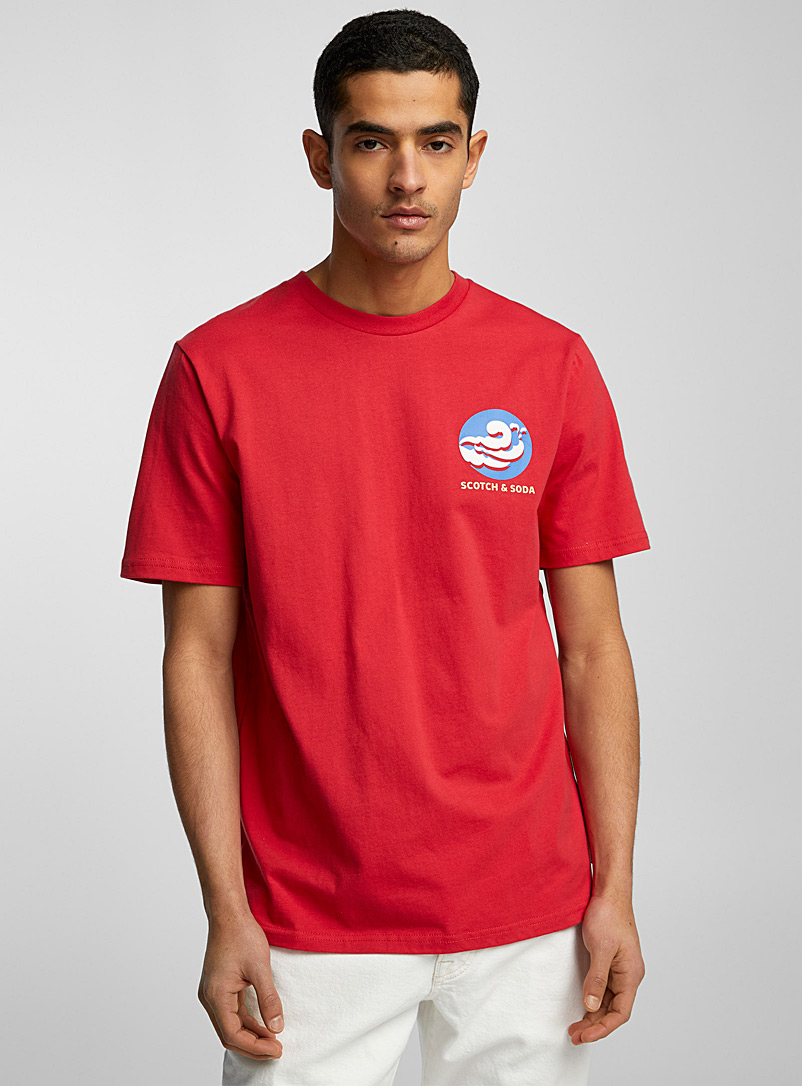 Scotch & Soda: Le t-shirt Catch Of The Day Rouge pour homme