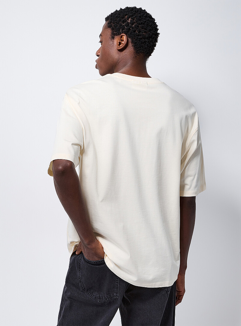 Scotch & Soda Off White Indigo cross-stitch T-shirt for men