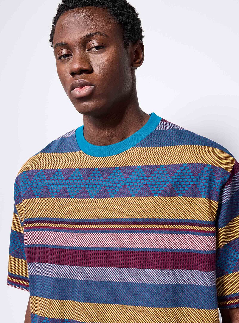 Scotch & Soda: Le t-shirt rayures jacquard color&eacute;es Assorti pour homme