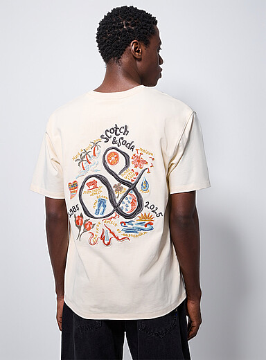 Logo embroidery T-shirt | Scotch & Soda | Shop Men's Printed