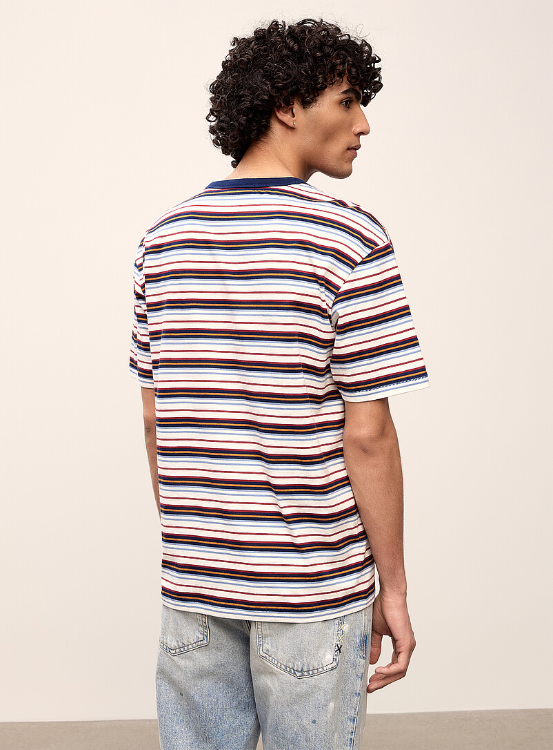 Scotch & Soda: Le t-shirt rayure multiple Bleu fonc&eacute; - Indigo pour homme