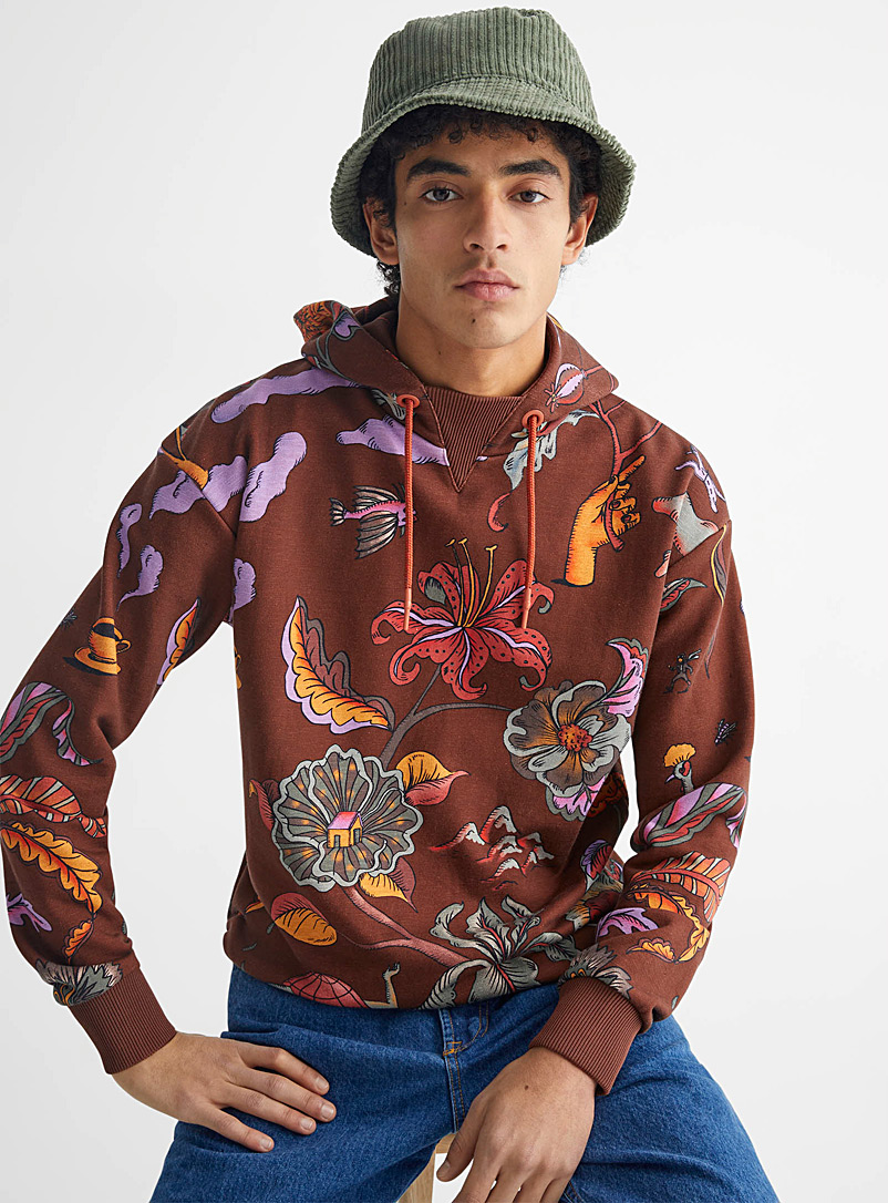 Scotch & Soda Assorted Neo-floral hooded sweatshirt for men