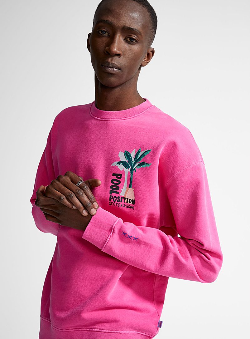 Scotch & Soda Pink Pool Position sweatshirt for men