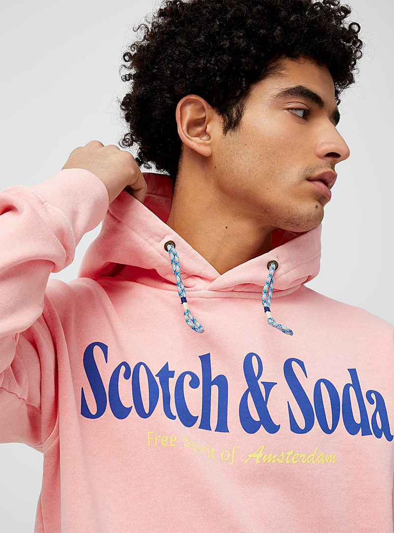 Scotch & Soda: Le kangourou pastel délavé à logo Rose pour homme