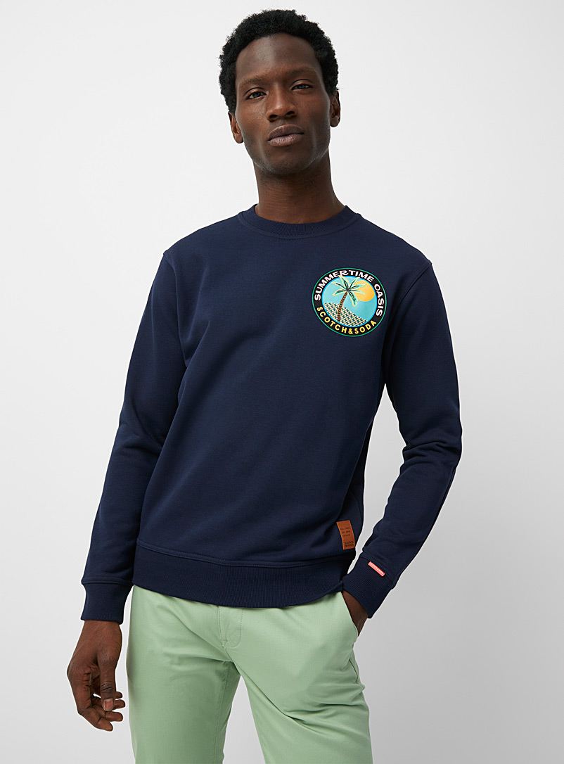 Scotch & Soda Marine Blue Summertime Oasis sweatshirt for men
