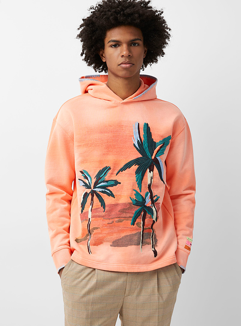 Scotch & Soda Orange Honolulu hooded sweatshirt for men