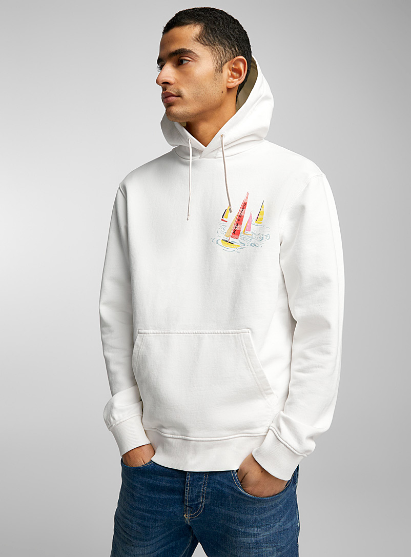 Scotch & Soda White Go With The Flow hoodie for men