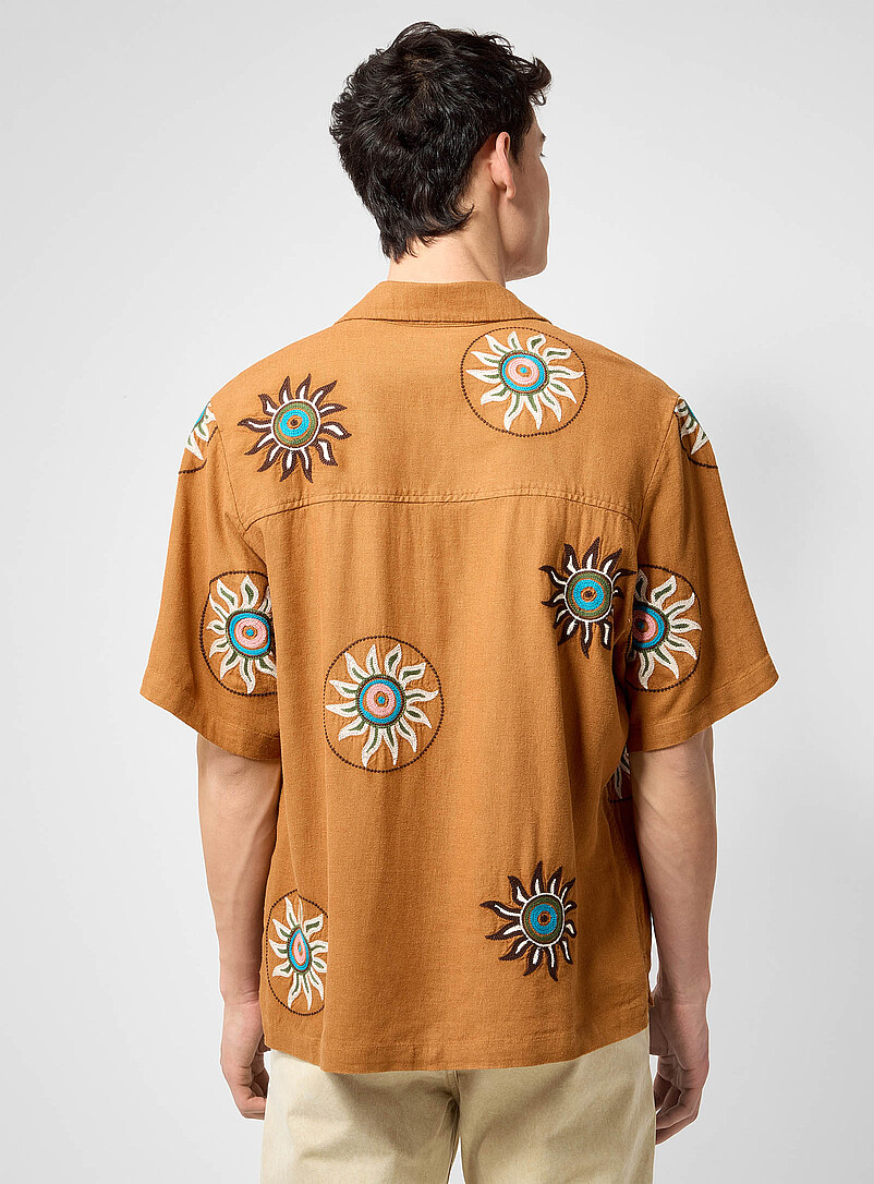 Sun embroidery linen shirt product image 3