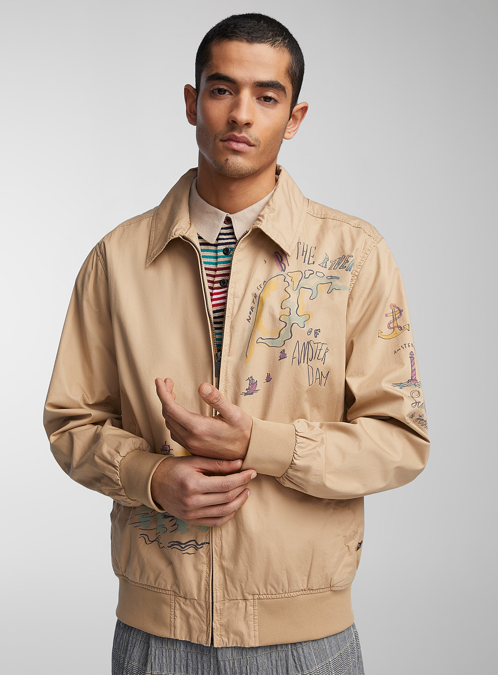 Scotch & Soda By The River Print Jacket In Sand