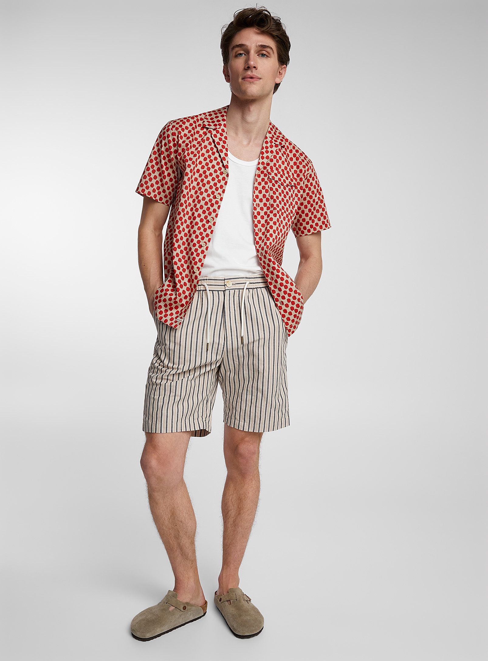 Scotch & Soda - Men's Striped linen-cotton Bermuda Shorts