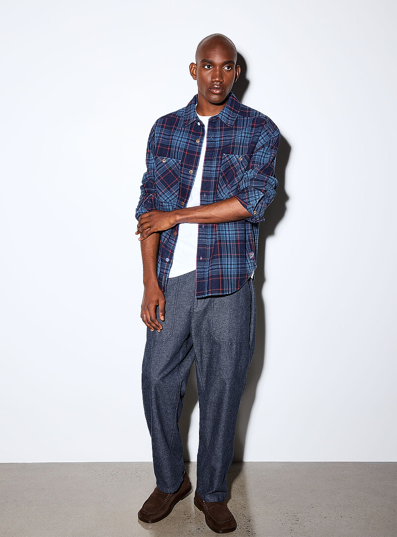 Indigo check overshirt product image 2