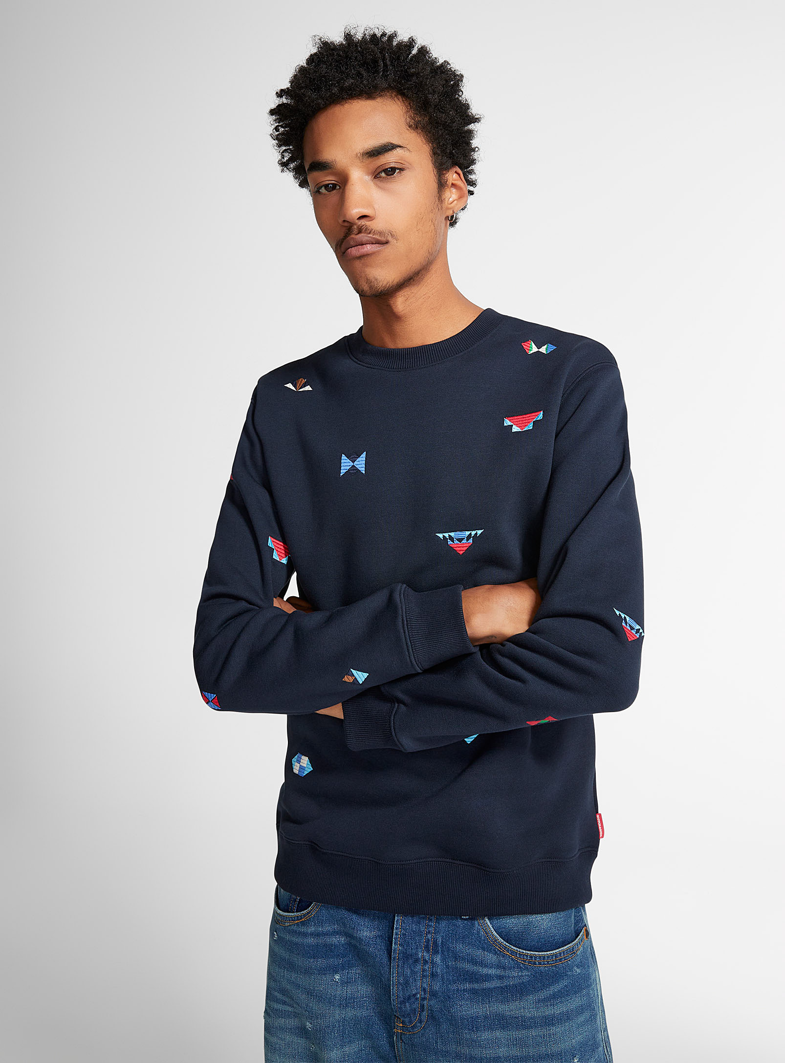 Sweat-shirt Léger Scotch & Soda Homme - Bleu Navy - Jacquard - Neuf Avec étiquettes