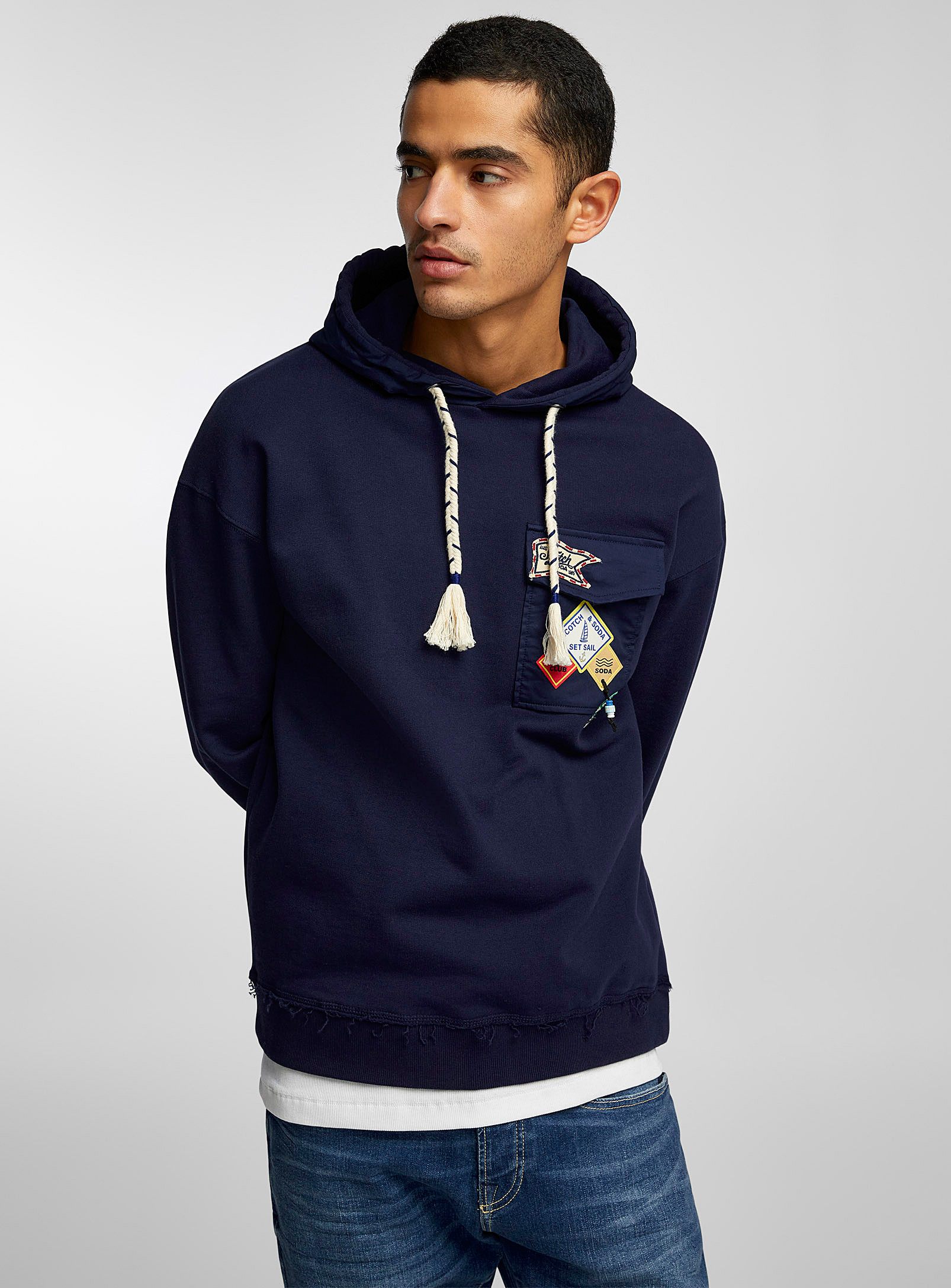 Scotch & Soda - Men's Nautical hooded sweatshirt