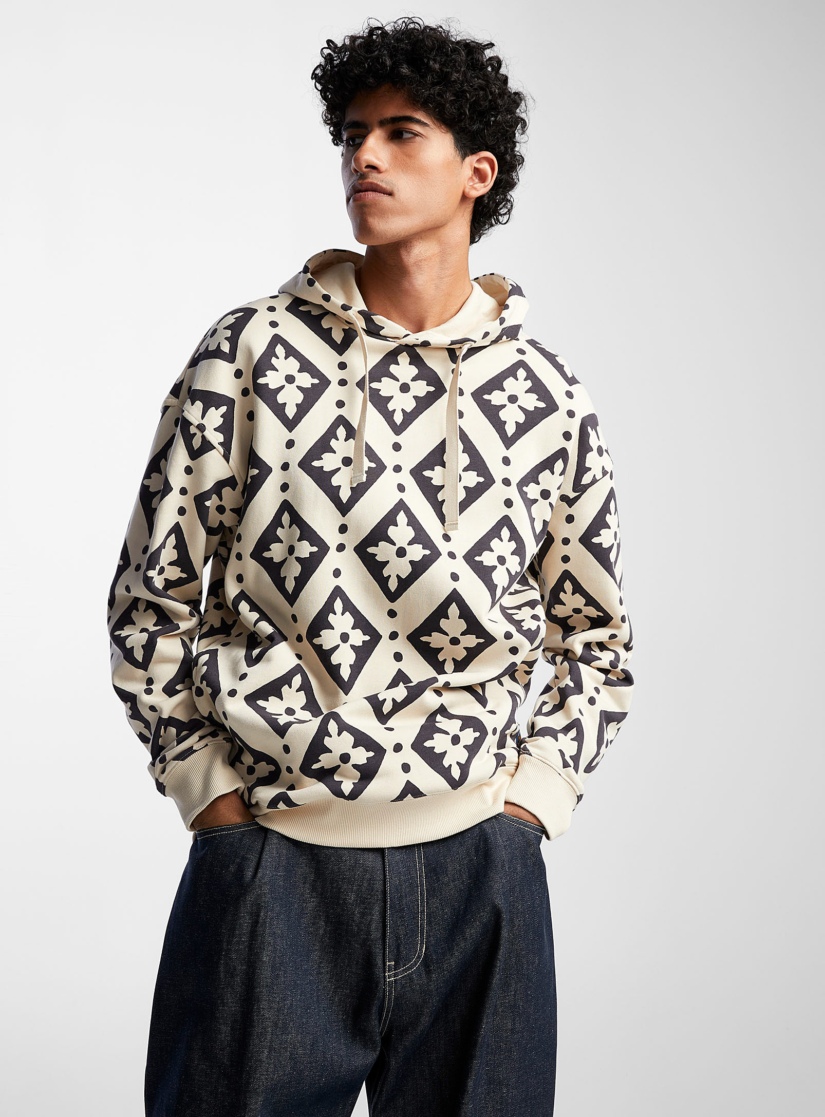Scotch & Soda - Men's Mosaic print hooded sweatshirt