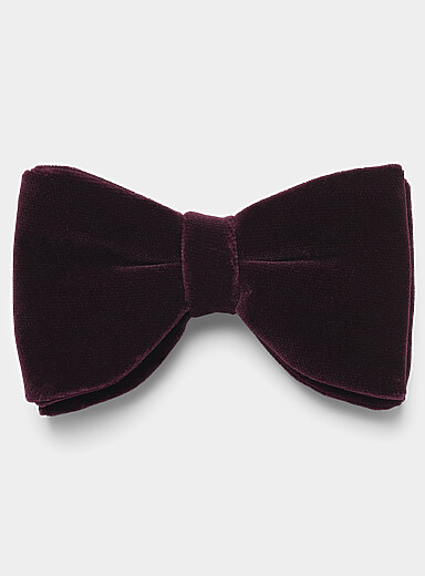 Blick Black Oversized rich velvet bow tie for men