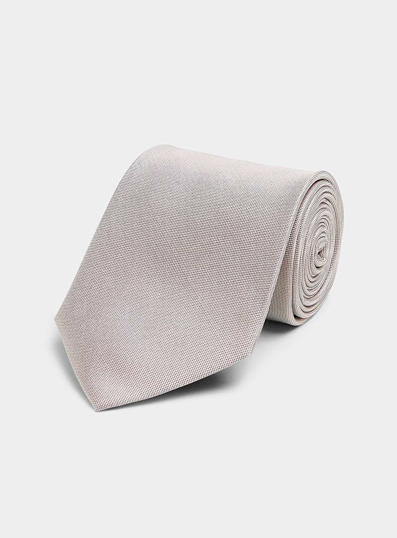 Blick: La cravate oxford unie Beige crème pour homme