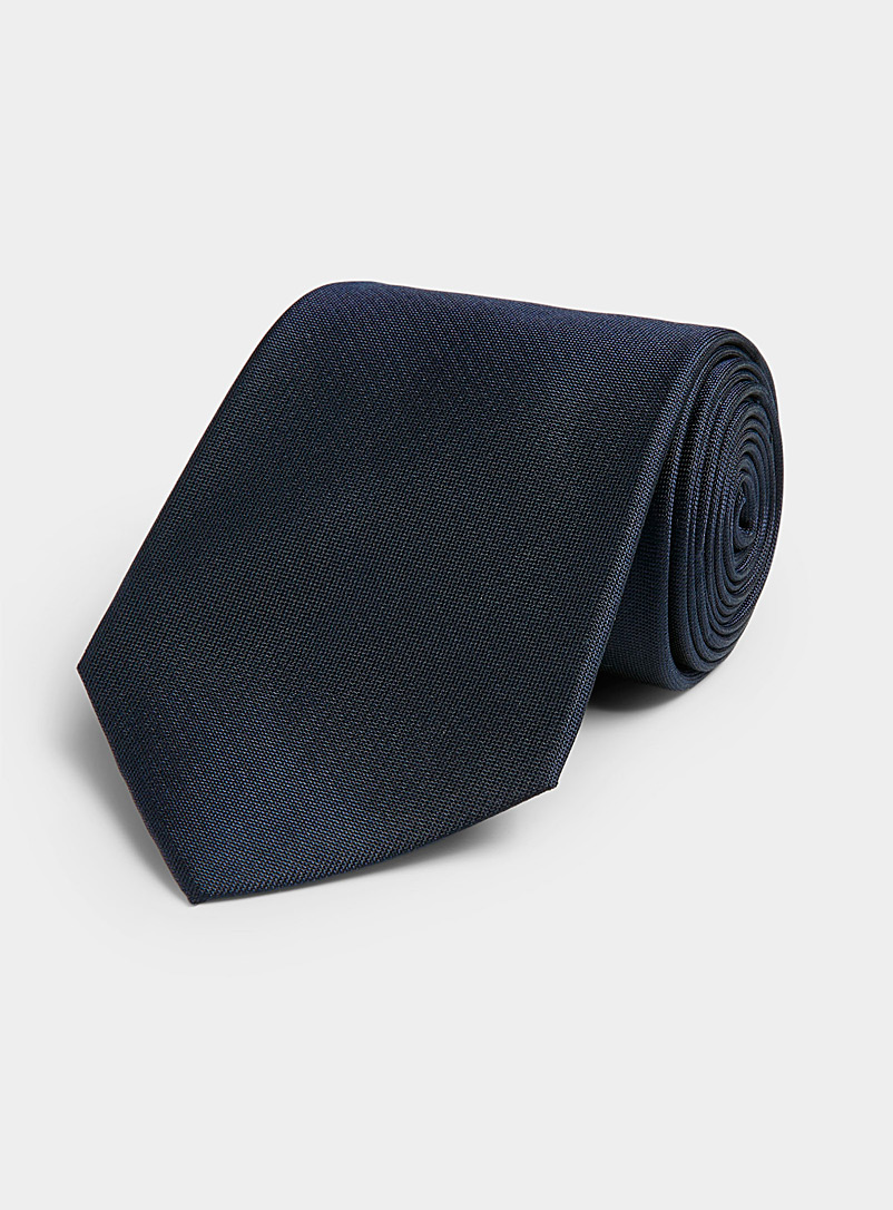 Blick Navy/Midnight Blue Solid oxford tie for men