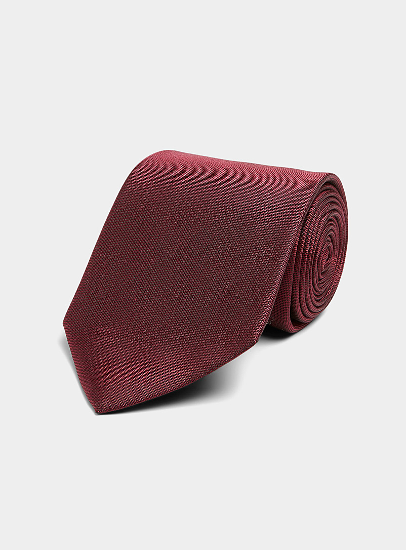 Blick: La cravate oxford unie Rouge foncé-vin-rubis pour homme
