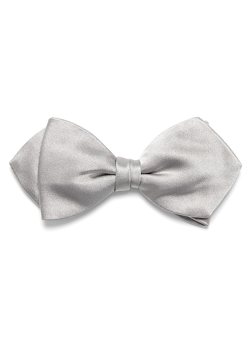 Blick Silver Satiny monochrome bow tie for men