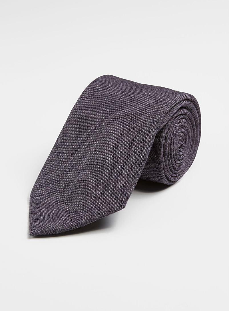 Blick: La cravate soie et laine unie Mauve pour homme