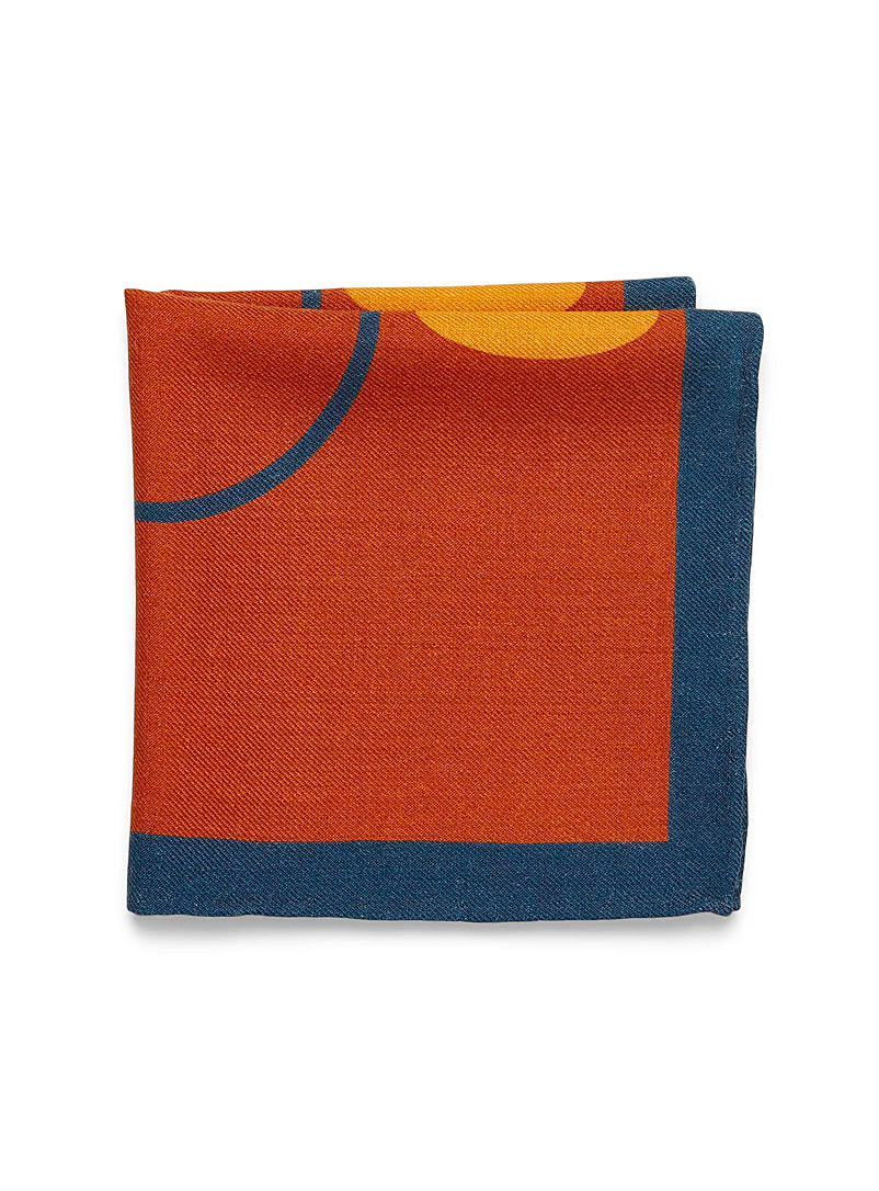 Blick: Le foulard pochette géo rétro Orange pour homme