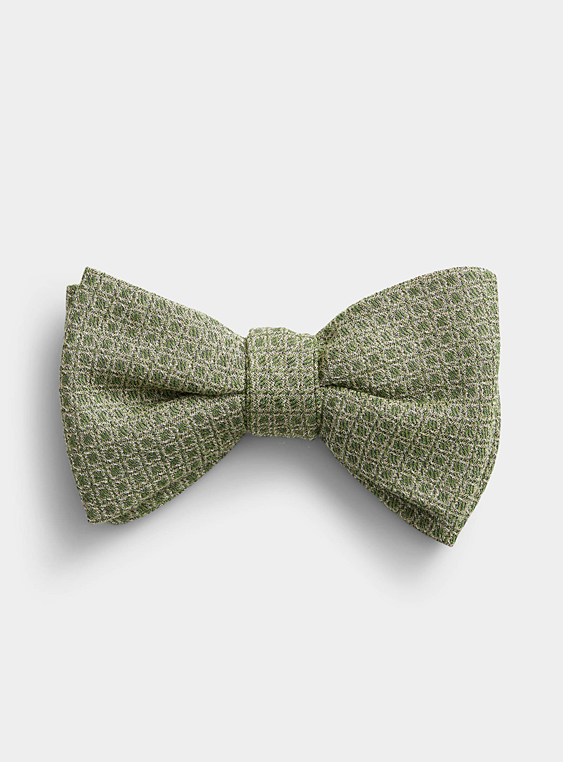Blick Lime Green Tone-on-tone checkered bow tie for men