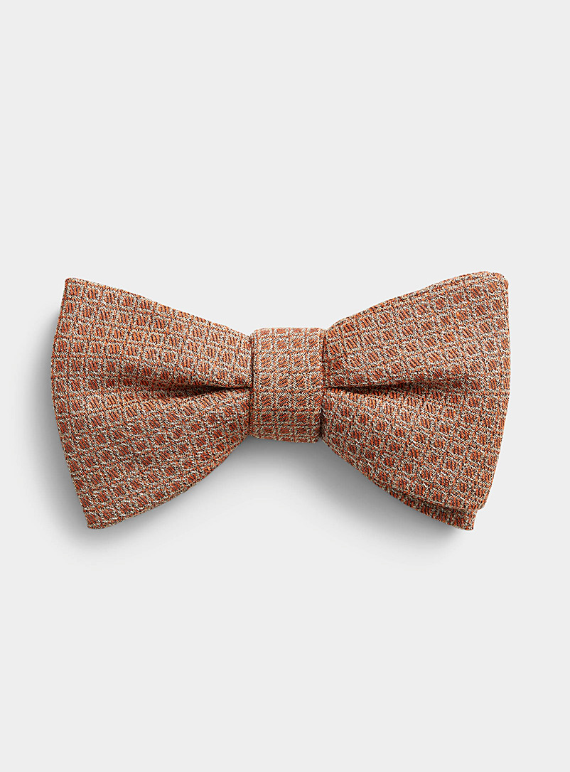 Blick Peach Tone-on-tone checkered bow tie for men
