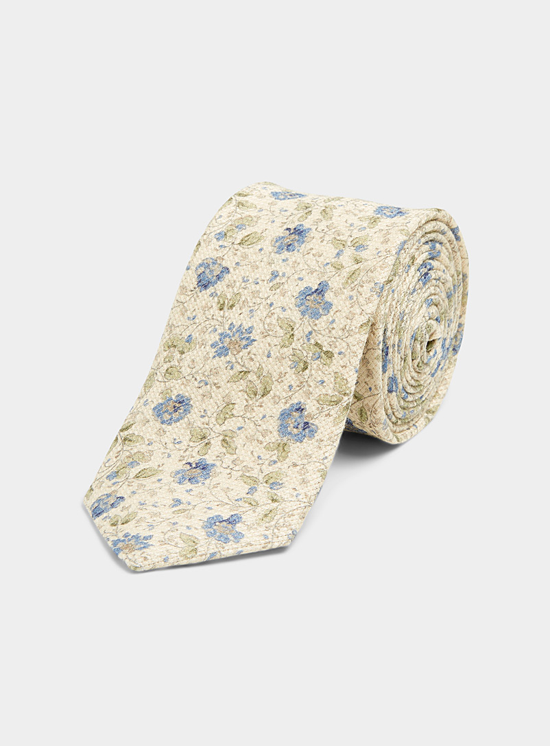Blick Blue Painterly floral tie for men